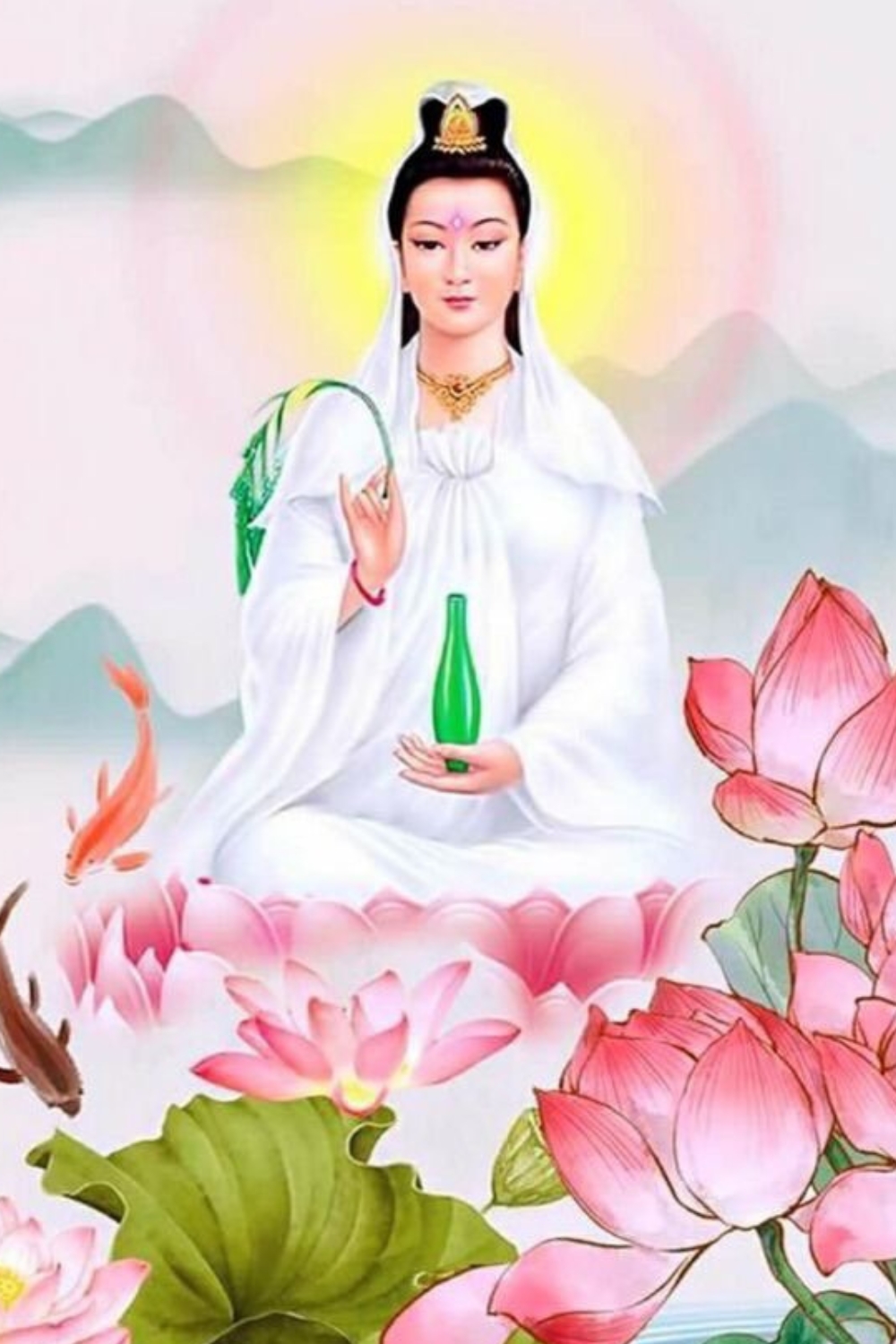 Quan Thế Âm Bồ Tát, trong Phật giáo, là một biểu tượng của lòng từ bi và nhân ái không điều kiện.